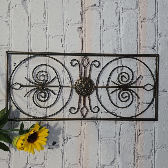 Ornate Metal Wall Decor with Scroll Design - Picture 1 of 5
